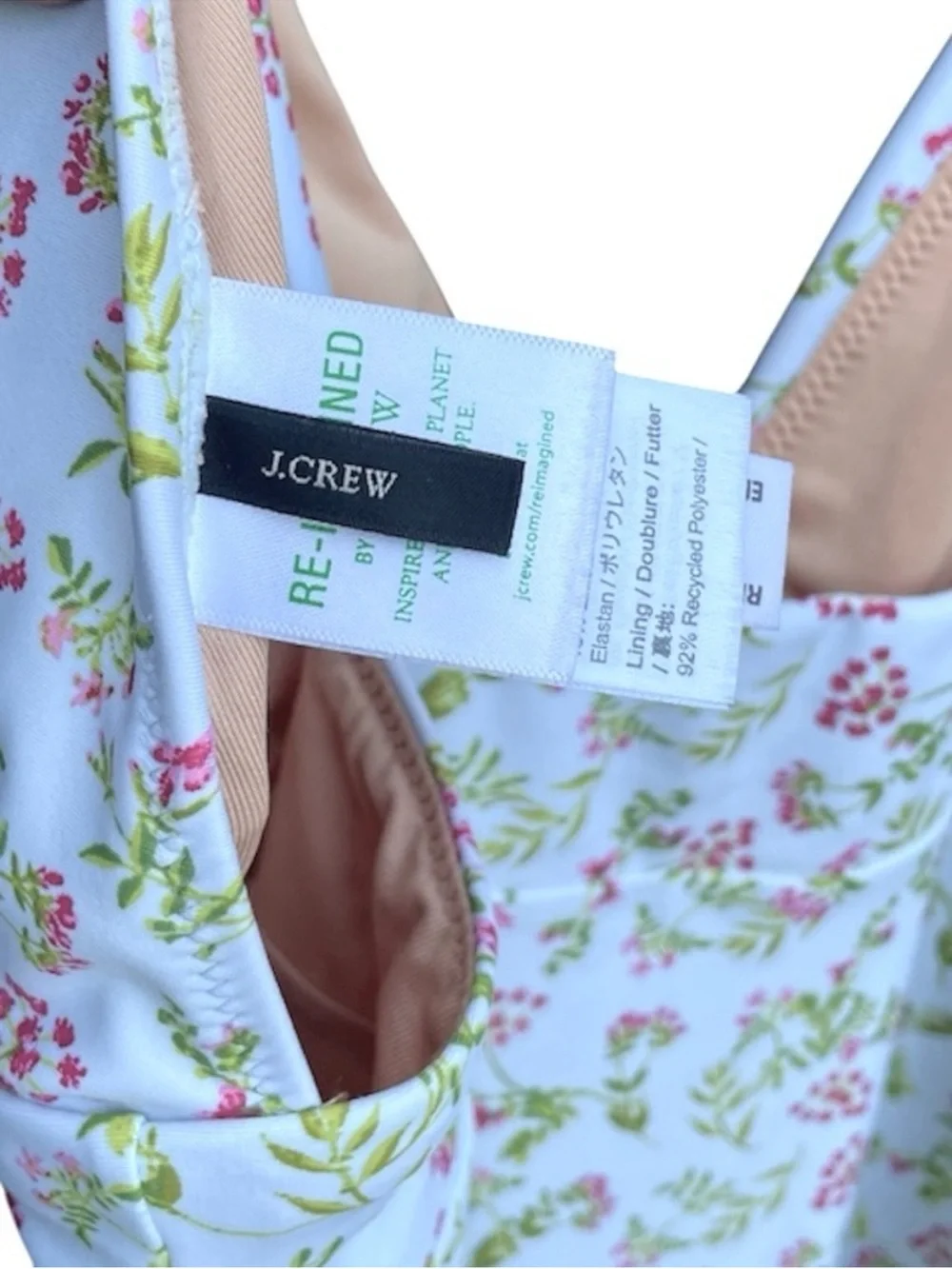 J. Crew Blue Cloud Meadow Floral Plunge One-Piece Swimsuit 8